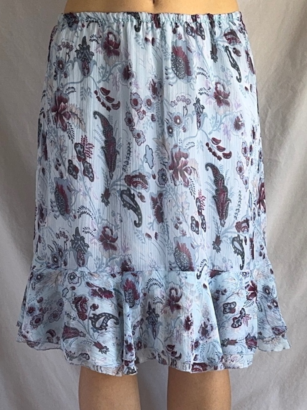 Reitmans blue and purple midi skirt, size 11 jrs/ S/M